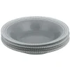 Gifi Vaisselle Et Accessoires De Table^Assiette creuse Dotty gris et blanc bord à pois x4