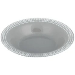 Gifi Vaisselle Et Accessoires De Table^Assiette creuse Dotty gris et blanc bord à pois x4