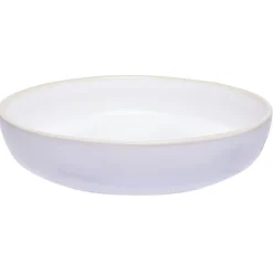 Gifi Vaisselle Et Accessoires De Table^Assiette creuse en faïence blanc avec liseré crème