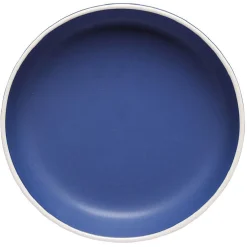 Gifi Vaisselle Et Accessoires De Table^Assiette creuse en faïence bleu avec liseré blanc