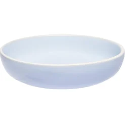 Gifi Vaisselle Et Accessoires De Table^Assiette creuse en faïence bleu turquoise avec liseré crème