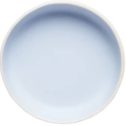 Gifi Vaisselle Et Accessoires De Table^Assiette creuse en faïence bleu turquoise avec liseré crème