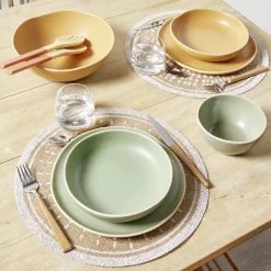 Gifi Vaisselle Et Accessoires De Table^Assiette creuse en faïence vert Ø20xH4cm