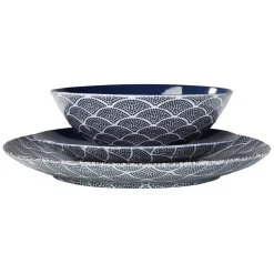 Gifi Vaisselle Et Accessoires De Table^Assiette creuse en porcelaine décor vague japonaise