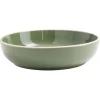 Gifi Vaisselle Et Accessoires De Table^Assiette creuse faïence vert avec liseré crème