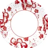 Gifi Vaisselle Et Accessoires De Table^Assiette creuse Luminarc blanc décor rouge Alcove vintage