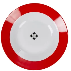 Gifi Vaisselle Et Accessoires De Table^Assiette creuse Madrid bordure rouge croix centrale
