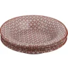 Gifi Vaisselle Et Accessoires De Table^Assiette creuse Micro blanc et rouge fleurs à pois x4