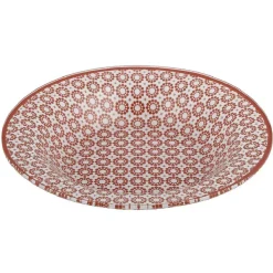 Gifi Vaisselle Et Accessoires De Table^Assiette creuse Micro blanc et rouge fleurs à pois x4