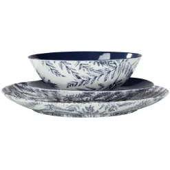Gifi Vaisselle Et Accessoires De Table^Assiette creuse motif feuillage bleu et blanc