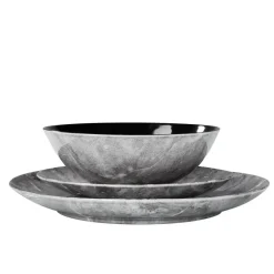 Gifi Vaisselle Et Accessoires De Table^Assiette creuse motif marbre gris