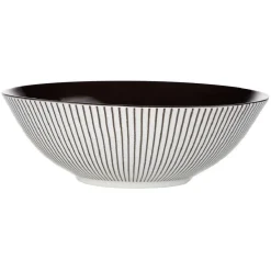 Gifi Vaisselle Et Accessoires De Table^Assiette creuse rayure noire et blanche