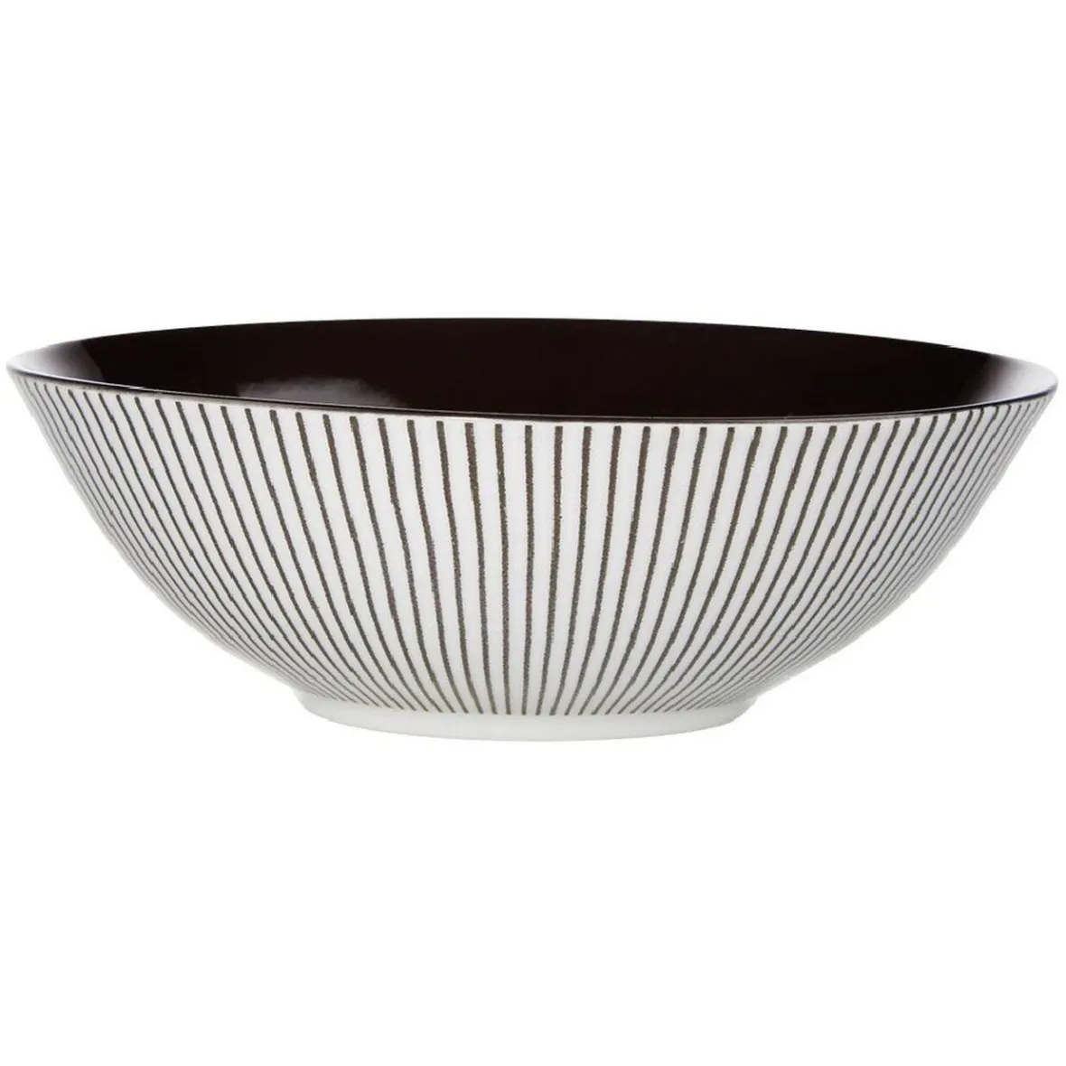 Gifi Vaisselle Et Accessoires De Table^Assiette creuse rayure noire et blanche