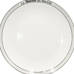 Gifi Vaisselle Et Accessoires De Table^Assiette creuse rebord inscription Le Bistrot du Marché blanche