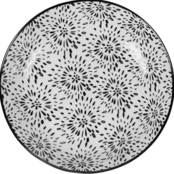 Gifi Vaisselle Et Accessoires De Table^Assiette creuse ronde blanche et noire Sara
