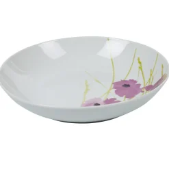 Gifi Vaisselle Et Accessoires De Table^Assiette creuse ronde blanche motif pavot violet
