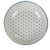Gifi Vaisselle Et Accessoires De Table^Assiette creuse ronde blanche motif géométrique bleu Urban