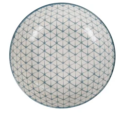 Gifi Vaisselle Et Accessoires De Table^Assiette creuse ronde blanche motif géométrique bleu Urban