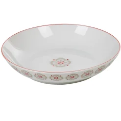 Gifi Vaisselle Et Accessoires De Table^Assiette creuse ronde motif géométrique rouge gris campagne