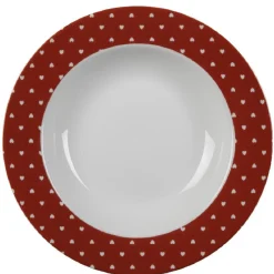 Gifi Vaisselle Et Accessoires De Table^Assiette creuse rouge et blanc design coeurs