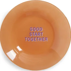 Gifi Vaisselle Et Accessoires De Table^Assiette creuse verre coloré avec message Ø23cm - 3 modèles