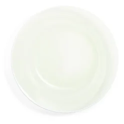 Gifi Vaisselle Et Accessoires De Table^Assiette creuse verre vert transparent liseré blanc Ø23cm