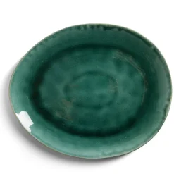Gifi Vaisselle Et Accessoires De Table^Assiette décore plate grès vert Ø28,5x24cm