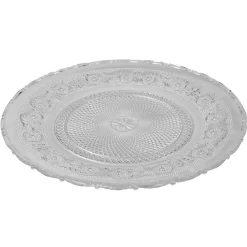 Gifi Vaisselle Et Accessoires De Table^Assiette de présentation ronde transparente ciselée