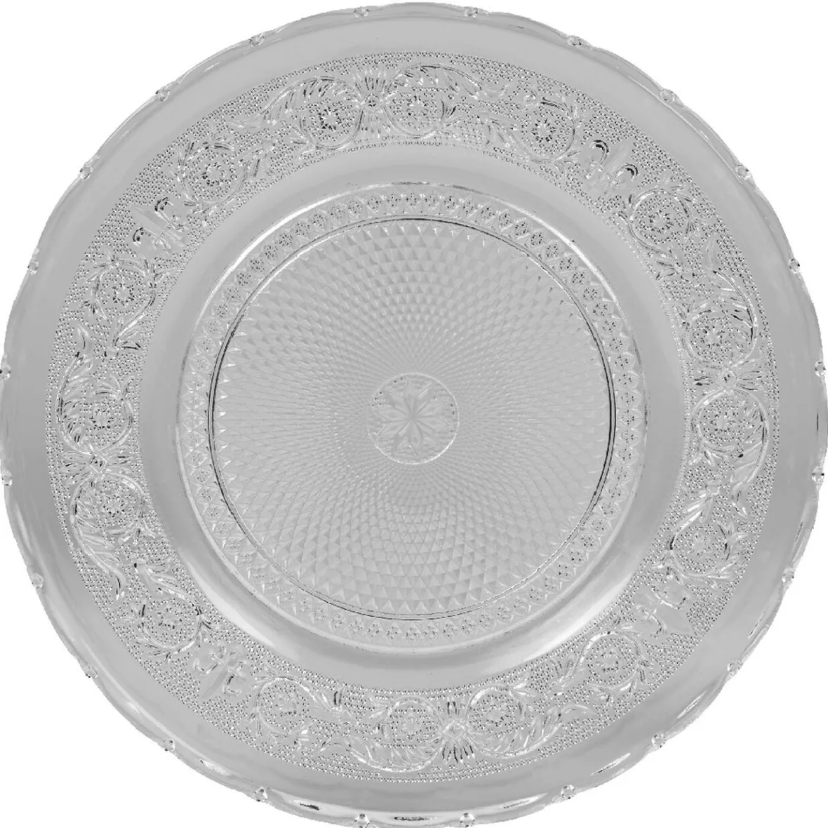 Gifi Vaisselle Et Accessoires De Table^Assiette de présentation ronde transparente ciselée