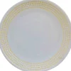 Gifi Vaisselle Et Accessoires De Table^Assiette dessert blanche contour grains de riz jaunes