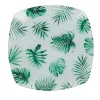 Gifi Vaisselle Et Accessoires De Table^Assiette dessert carrée blanche motif feuille tropicale vert