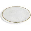 Gifi Vaisselle Et Accessoires De Table^Assiette dessert ronde verre transparent rebord doré Ø21cm