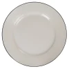Gifi Vaisselle Et Accessoires De Table^Assiette en faïence plate ronde blanche relief bord noir