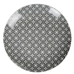 Gifi Vaisselle Et Accessoires De Table^Assiette grise avec motif fleur blanche Dolce Vita