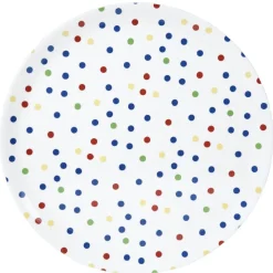 Gifi Vaisselle Et Accessoires De Table^Assiette plastique blanche à pois multicolores