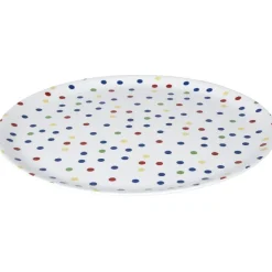 Gifi Vaisselle Et Accessoires De Table^Assiette plastique blanche à pois multicolores