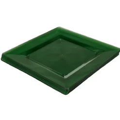 Gifi Vaisselle Et Accessoires De Table^Assiette plastique plate carrée unie vert x 10