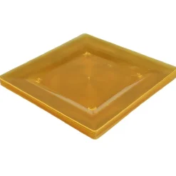 Gifi Vaisselle Et Accessoires De Table^Assiette plastique plate carrée unie jaune x 10