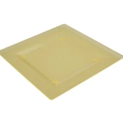 Gifi Vaisselle Et Accessoires De Table^Assiette plastique plate carrée unie jaune x 10