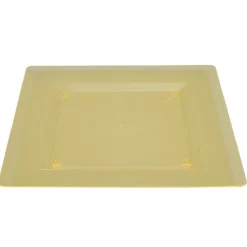 Gifi Vaisselle Et Accessoires De Table^Assiette plastique plate carrée unie jaune x 10
