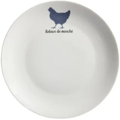 Gifi Vaisselle Et Accessoires De Table^Assiette plate beige motif poule