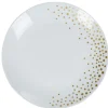 Gifi Vaisselle Et Accessoires De Table^Assiette plate blanche bordure à pois doré
