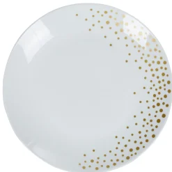 Gifi Vaisselle Et Accessoires De Table^Assiette plate blanche bordure à pois doré