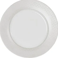 Gifi Vaisselle Et Accessoires De Table^Assiette plate blanche bordure brillante