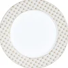 Gifi Vaisselle Et Accessoires De Table^Assiette plate blanche bordure rayons doré