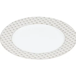 Gifi Vaisselle Et Accessoires De Table^Assiette plate blanche bordure rayons doré