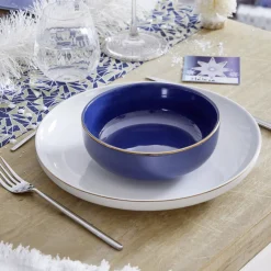 Gifi Vaisselle Et Accessoires De Table^Assiette plate blanche bordure dorée Ø27cm