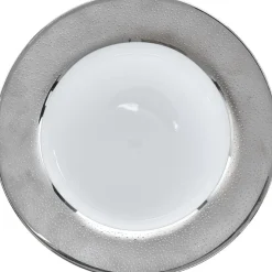 Gifi Vaisselle Et Accessoires De Table^Assiette plate blanche contour argenté