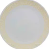Gifi Vaisselle Et Accessoires De Table^Assiette plate blanche contour grains de riz jaunes