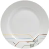 Gifi Vaisselle Et Accessoires De Table^Assiette plate blanche décor lignes multicolores